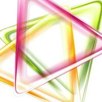 Colorful smooth triangles tech abstract background vector