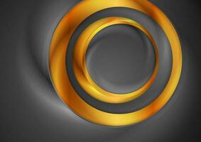 Dark bronze abstract glossy circles background vector