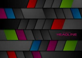 Dark corporate geometric abstract tech background vector