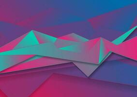 Colorful abstract neon polygonal tech background vector