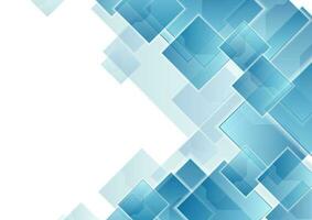 Blue tech squares abstract geometric background vector