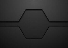 Abstract black hexagon technology background vector