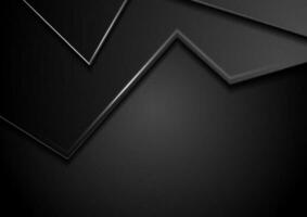 Black abstract corporate background with shiny lines vector