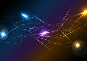 Colorful glowing laser beams lines abstract background vector