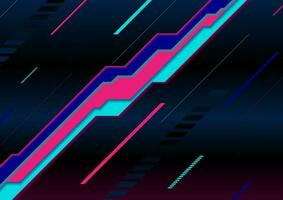 Abstract neon laser lines geometric tech background vector