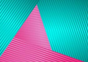 Turquoise and pink abstract corporate striped background vector