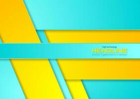 Bright cyan and yellow abstract corporate background vector