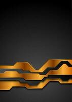 Bronze and black abstract technology background vector