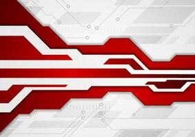 Red and grey abstract technology background vector