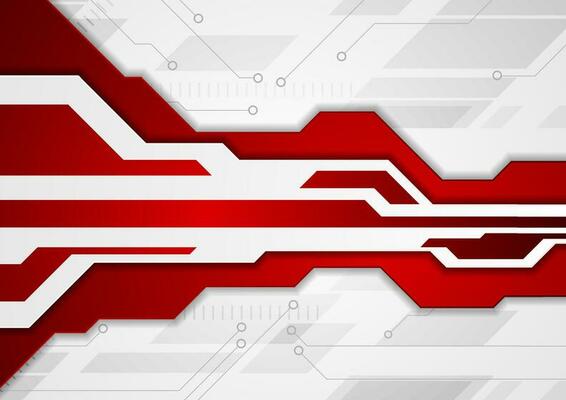 Red and grey abstract technology background
