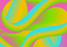 Colorful abstract gradient 3d liquid waves background vector