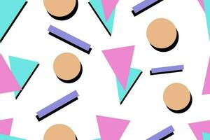 Colourful memphis style nostalgic background or retro 80s 90s seamless pattern wallpaper vector
