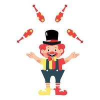 Cute Circus clown Juggler performs vector