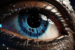 Digital optics, Abstract high-tech eye concept visualizes futuristic technology AI Generated photo