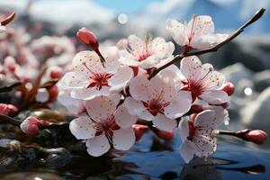 de la naturaleza lona es adornado con el encanto y frescura de primavera ai generado foto