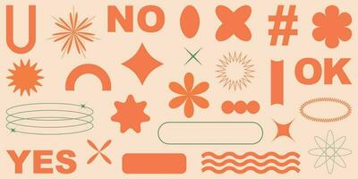 forma conjunto y2k estilo para bandera. y2k estética.forma conjunto y2k estilo para decoracion.simple formas.forma conjunto y2k estilo para cartel.trendy 90s.trendy geométrico formularios vector