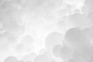 White background with flying balloons - clean design, 3d abstract realistic banner. photo