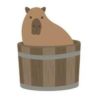 Capybara single cute vector