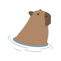 Capybara single cute vector