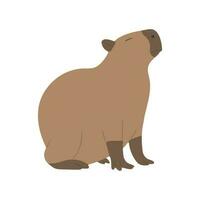 Capybara single cute vector