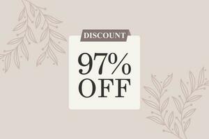 97 percent Sale and discount labels. price off tag icon flat design. vector