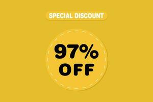 97 percent Sale and discount labels. price off tag icon flat design. vector