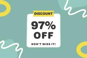 97 percent Sale and discount labels. price off tag icon flat design. vector