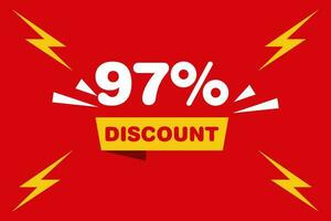 97 percent Sale and discount labels. price off tag icon flat design. vector