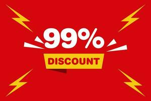 99 percent Sale and discount labels. price off tag icon flat design. vector