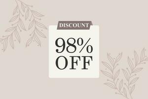 98 percent Sale and discount labels. price off tag icon flat design. vector