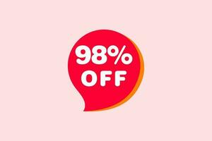 98 percent Sale and discount labels. price off tag icon flat design. vector