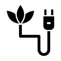 Eco Plug Vector Glyph Icon For Personal And Commercial Use.