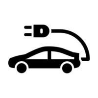 Electric Car Vector Glyph Icon For Personal And Commercial Use.