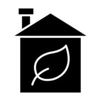 Eco House Vector Glyph Icon For Personal And Commercial Use.