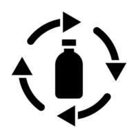Bottle Recycling Vector Glyph Icon For Personal And Commercial Use.