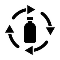 Bottle Recycling Vector Glyph Icon For Personal And Commercial Use.