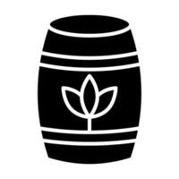 Eco Barrel Vector Glyph Icon For Personal And Commercial Use.