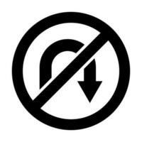 No U Turn Vector Glyph Icon For Personal And Commercial Use.