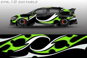 racing car wrap design for vehicle vinyl stickers and automotive company sticker livery vector