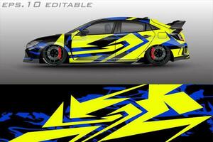 racing car wrap design for vehicle vinyl stickers and automotive company sticker livery vector