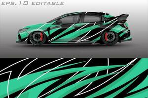 racing car wrap design for vehicle vinyl stickers and automotive company sticker livery vector