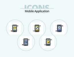 Mobile Application Line Filled Icon Pack 5 Icon Design. mobile. date. application. calendar. agenda vector