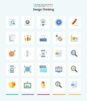 Creative Design Thinking 25 Flat icon pack  Such As pencil. idea. design. tool vector