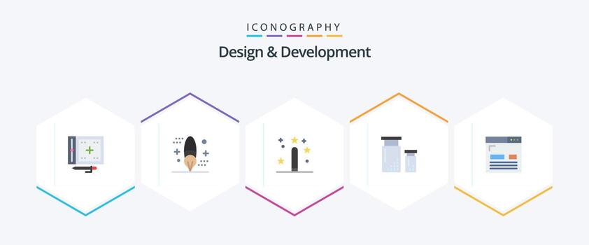 Design and Development 25 Flat icon pack including design. coding. development. programing. development vector