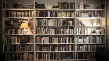 Big Library with many shelf photo