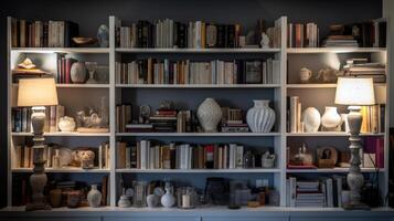 Big Library with many shelf photo