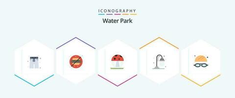 Water Park 25 Flat icon pack including . park. park. water. shower vector