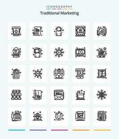 Creative Traditional Marketing 25 OutLine icon pack  Such As paid. advertising. assistant. ad. support vector