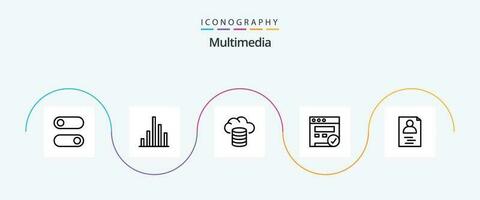 multimedia línea 5 5 icono paquete incluso . hospedaje reanudar. manos vector