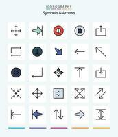 Creative Symbols and Arrows 25 Line FIlled icon pack  Such As arrow. circle. symbols. repeat. arrow vector